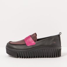 Dámské mokasíny#1530S NAPPA BLACK-FUXIA/BRIGHTON