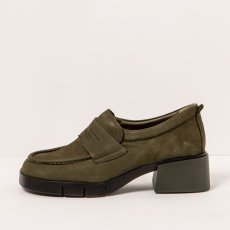 Dámské mokasíny na podpatku VARSOVIA#1283 NOBUCK KAKI / VARSOVIA