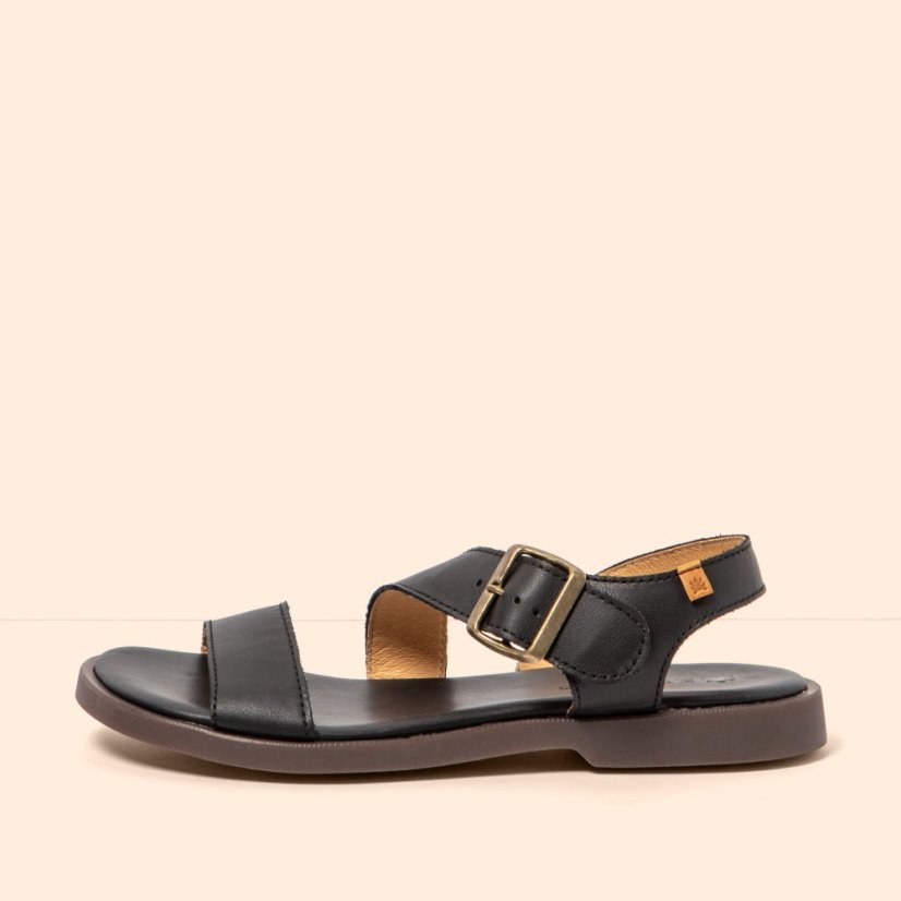 Dámské kožené sandály ARENISCA#N5887 SOFT NAPPA BLACK/ ARENISCA