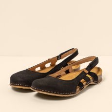 Elegantní dámské sandály#N5817 NOBUCK LAVADO BLACK /PANGLAO