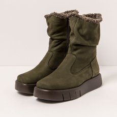 Zateplené kozačky#1347 NOBUCK KAKI/ MALAGA