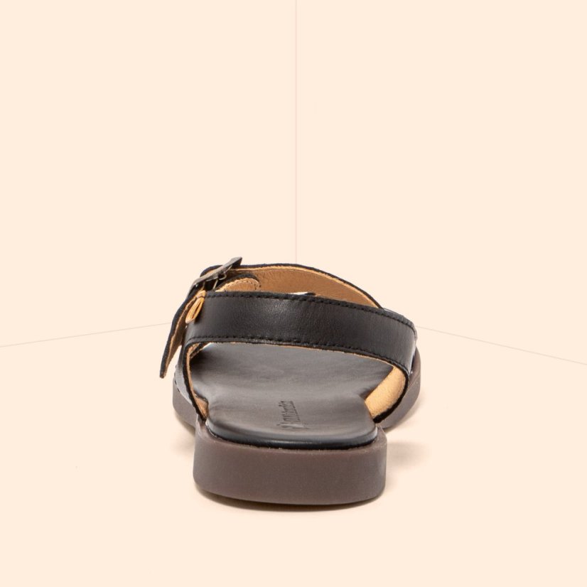 Dámské kožené sandály ARENISCA#N5887 SOFT NAPPA BLACK/ ARENISCA