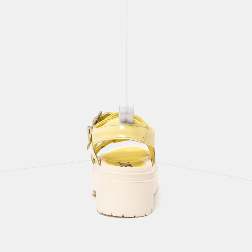 Dámské sandály na platformě LEEDS#2041 NAPPA SHINNY PALE YELLOW / LEEDS