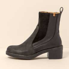 Polokozačky s podpatkem#N5668 MULTI LEATHER BLACK / TICINO