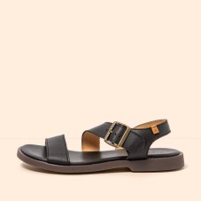 Dámské kožené sandály ARENISCA#N5887 SOFT NAPPA BLACK/ ARENISCA