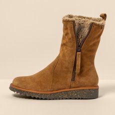 Polokozačky s kožíškem#N5633 SILK SUEDE TOFFEE / FELSEN