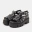 Dámské sandály na platformě LEEDS#2042 NAPPA SHINNY BLACK / LEEDS