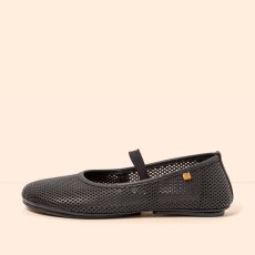 Barefoot perforované baleríny ESSENCE#N5820R NAPPA PERFORADA BLACK/ ESSENCE