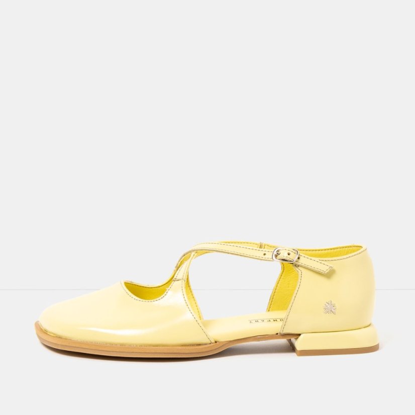 Dámské elegantní sandály BERGAMO#2002 NAPPA SHINNY PALE YELLOW / BERGAMO