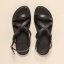 Dámské kožené sandály#N5694 SOFT NAPPA BLACK / TULIP