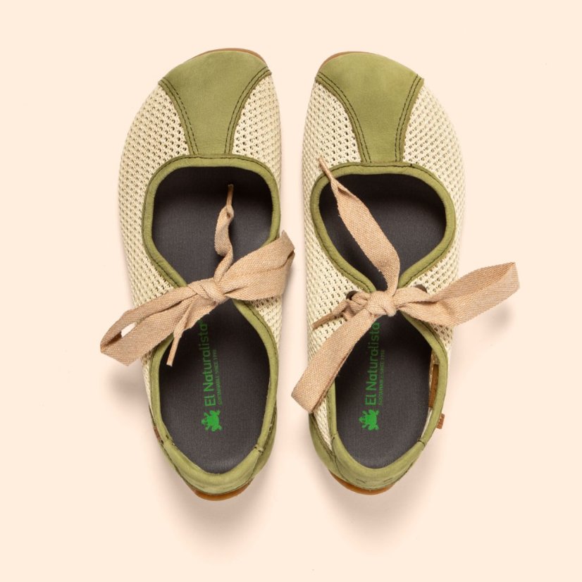 Barefoot baleríny ONDINA#N5936C MULTI MATERIAL OLIVE/ ONDINA