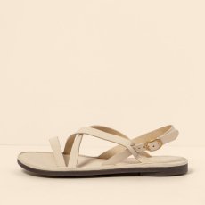 Dámské kožené sandály#N5694 SOFT NAPPA CREAM / TULIP