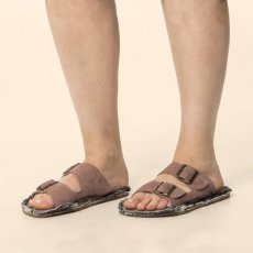 Veganské pantofle#N598 NOBUCK LAVADO MALVA/ RECYCLUS UNISEX