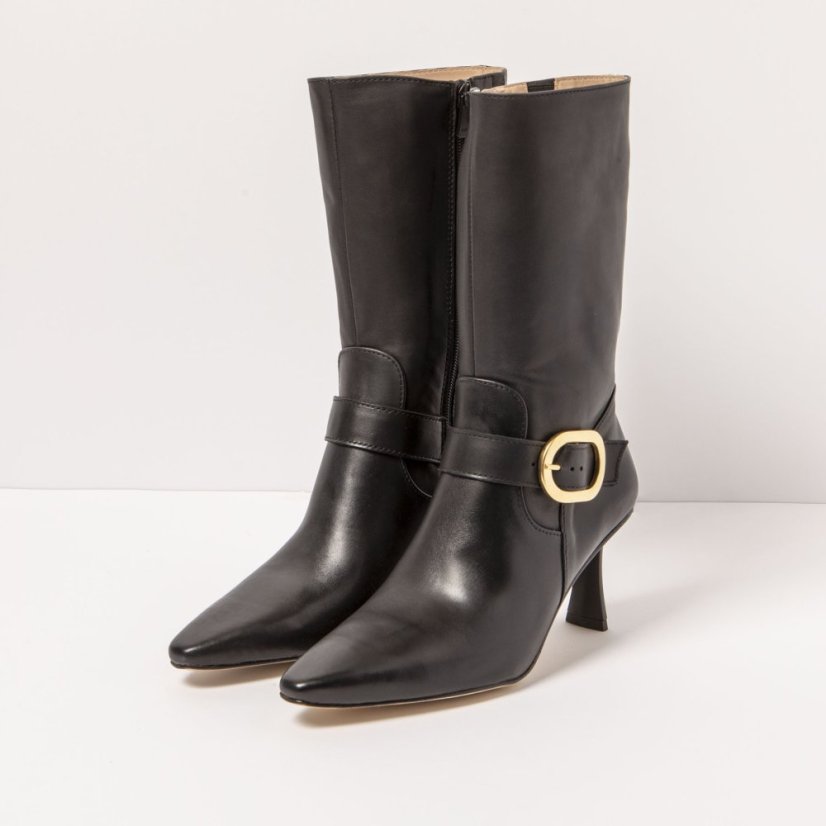 Luxusní dámské kozačky#S3197 NAPPA BLACK/ VILANA