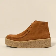 Dámske členkové topánky na platforme Dolmen Suede Toffee
