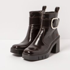 Designové kotníkové boty#1979 NAPPA SHINNY BROWN/BERNA