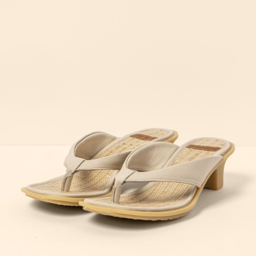 Pantofle na podpatku#N5991S WAX NAPPA CREAM / IGUSA