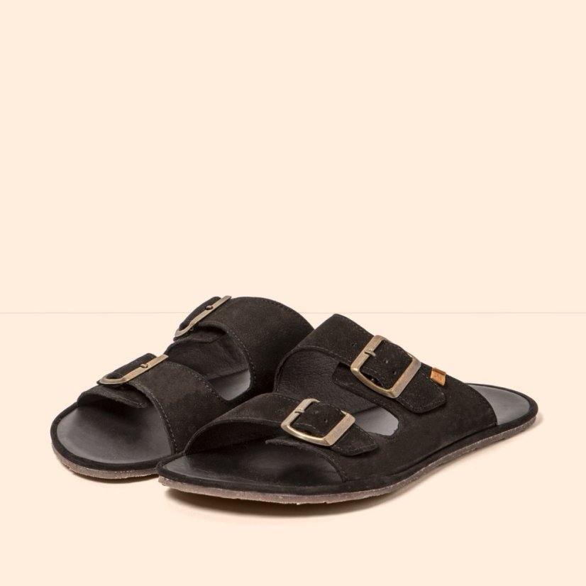 Barefoot pantofle BARE#N5682 NOBUCK LAVADO BLACK/ BARE SANDALS