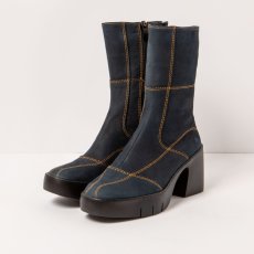 Kozačky s podpatkem#1659 NOBUCK NAVY/SOFIA Kozačky s podpatkem#1659 NOBUCK NAVY/SOFIA