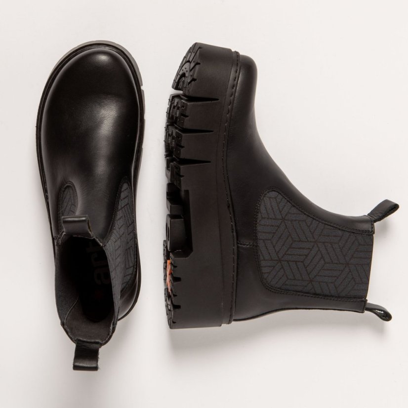 Kotníkové boty na platformě#1766 NAPPA BLACK / LEEDS