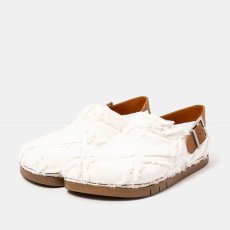 Unisex riflové pantofle KASSEL#2024S JEANS WHITE-CUERO / KASSEL