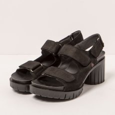Sandály na podpatku#1923 NOBUCK BLACK/ MALIBU