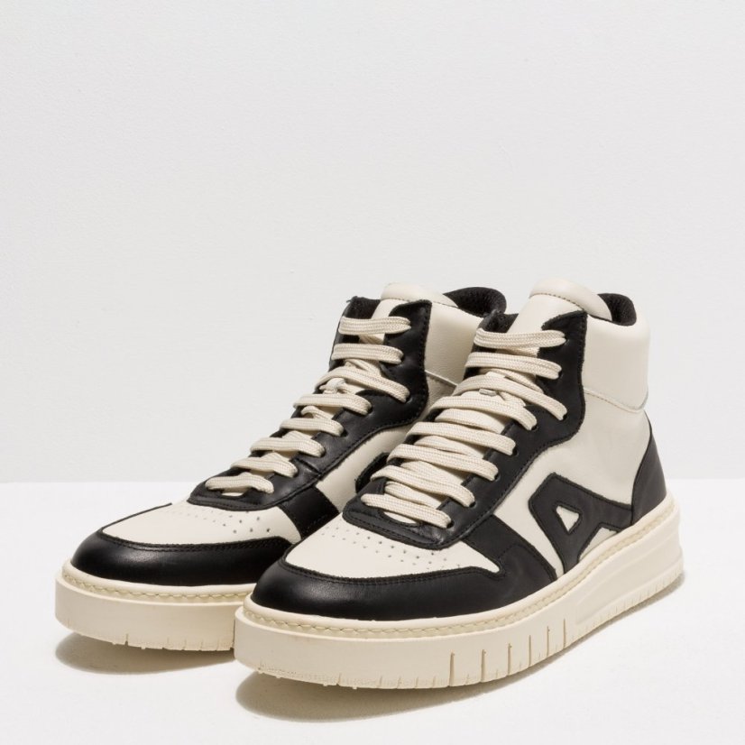 Kotníkové tenisky#1778 NAPPA BLACK-CREAM/BELLEVILLE