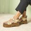 Dámské sandály na platformě LEEDS#2041 NAPPA SHINNY PALE YELLOW / LEEDS
