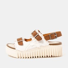 Dámské riflové sandály BRIGHTON#1677S JEANS WHITE-CUERO/BRIGHTON