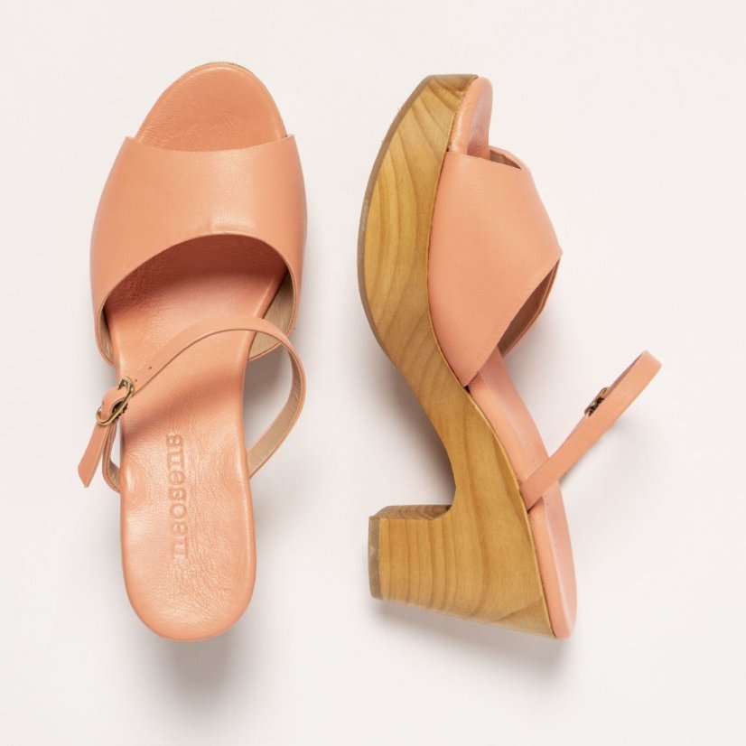 Designové dámské pantofle#S3273 NAPPA PEACH PINK/ ST.LAURENT SANDAL