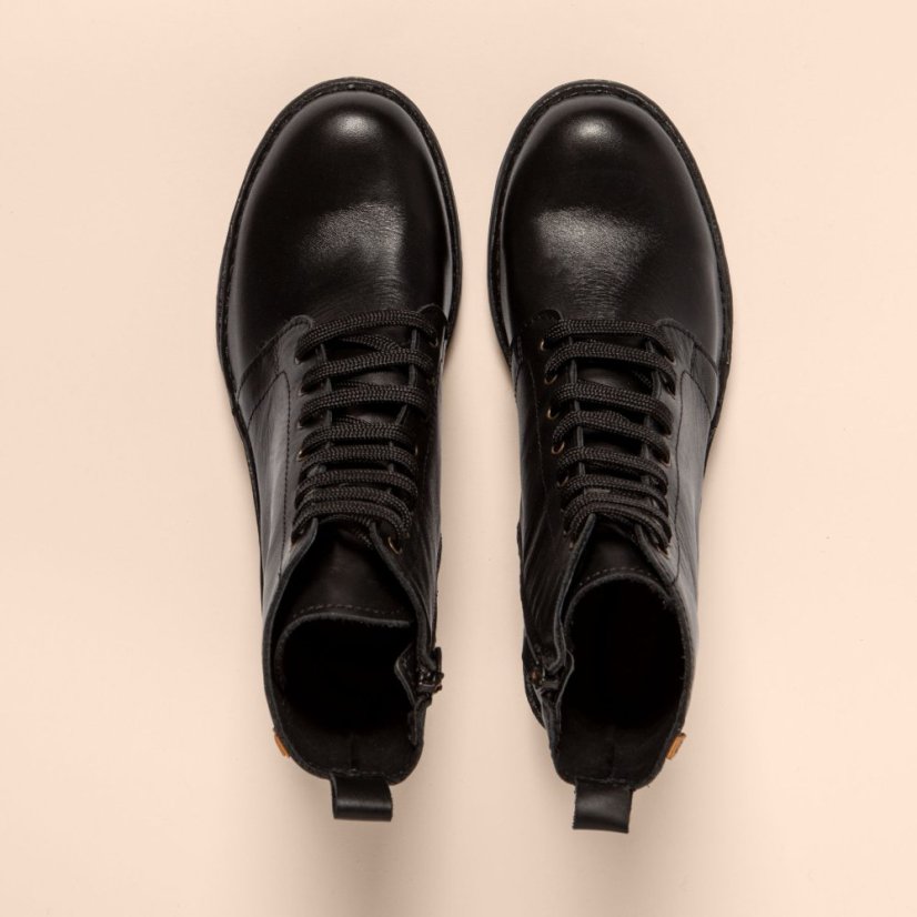 Semišové polokozačky na podpatku#N5660S SOFT NAPPA BLACK / TICINO