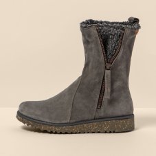 Polokozačky s kožíškem#N5633 SILK SUEDE GRAFITO / FELSEN