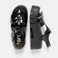 Dámské sandály na platformě LEEDS#2042 NAPPA SHINNY BLACK / LEEDS