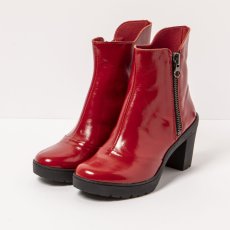 Kotníčkové boty s podpadkem#1759 NAPPA SHINNY RED/ TRAVEL