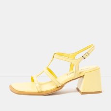 Dámské sandály na podpatku VERONA#2011 NAPPA SHINNY PALE YELLOW / VERONA