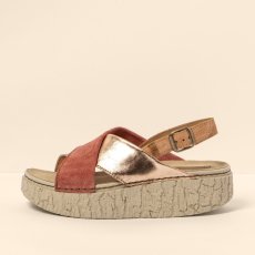 Sandály na platformě#N5972 MULTI LEATHER METALIZADO ROSA / SHINRIN