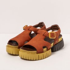 Dámské sandály na platformě MADEIRA#1882 NOBUCK DARK ORANGE/ MADEIRA