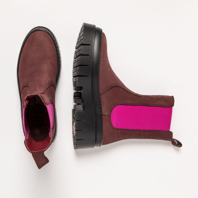 Chelsea boty#1954 NOBUCK BURDEOS-FUCSIA/AMBERES