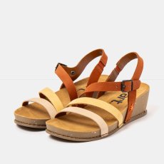 Dámské sandály na klínku I LIVE#1930 MULTI DARK ORANGE-HONEY/ I LIVE