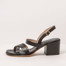 Luxusní sandály s podpatkem#S3173 NAPPA BLACK/ FABER