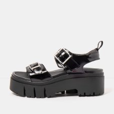 Dámské sandály na platformě LEEDS#2041 NAPPA SHINNY BLACK / LEEDS