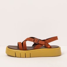 Dámské sandály na platformě MALAGA#1853 NOBUCK DARK ORANGE/ MALAGA