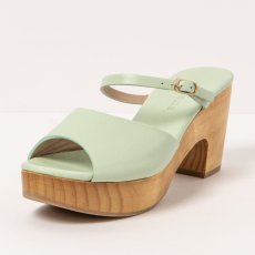 Designové dámské pantofle#S3273 NAPPA PASTEL GREEN/ ST.LAURENT SANDAL