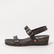 Designové sandály na klínku#1940F METALIZADO BLACK/ I IMAGINE