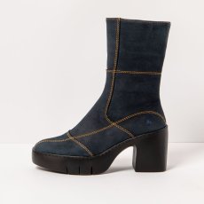 Kozačky s podpatkem#1659 NOBUCK NAVY/SOFIA Kozačky s podpatkem#1659 NOBUCK NAVY/SOFIA