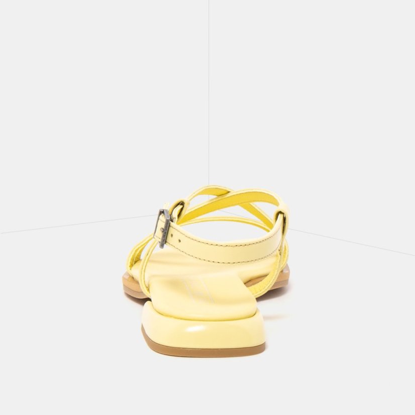 Dámské elegantní sandály BERGAMO#2001 NAPPA SHINNY PALE YELLOW / BERGAMO
