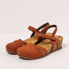 Dámské sandály na klínku I LIVE#1931 NOBUCK DARK ORANGE/ I LIVE