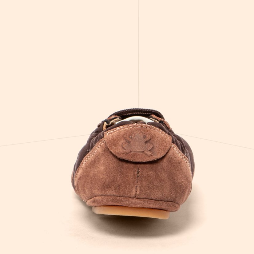 Barefoot sneakery ESSENCE#N5823 NYLON-SILK SUEDE CHOCOLATE/ ESSENCE