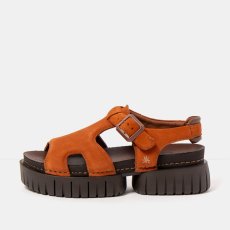 Dámské sandály na platformě MADEIRA#1882 NOBUCK DARK ORANGE-BROWN/ MADEIRA