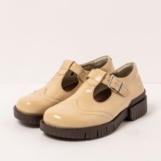 Dámské polobotky OXFORD#1834 NAPPA SHINNY CHAMPAGNE /OXFORD